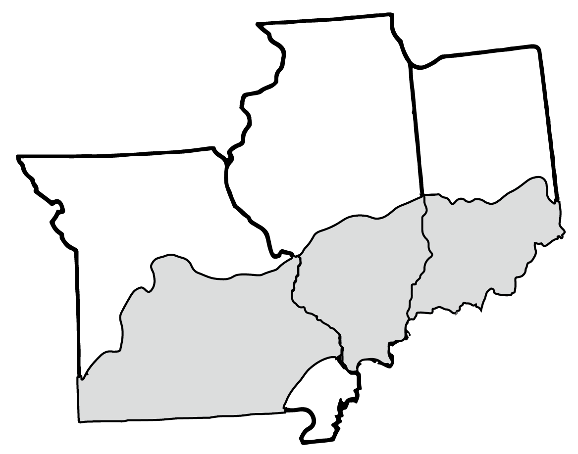 Map of the Central Hardwoods Region.