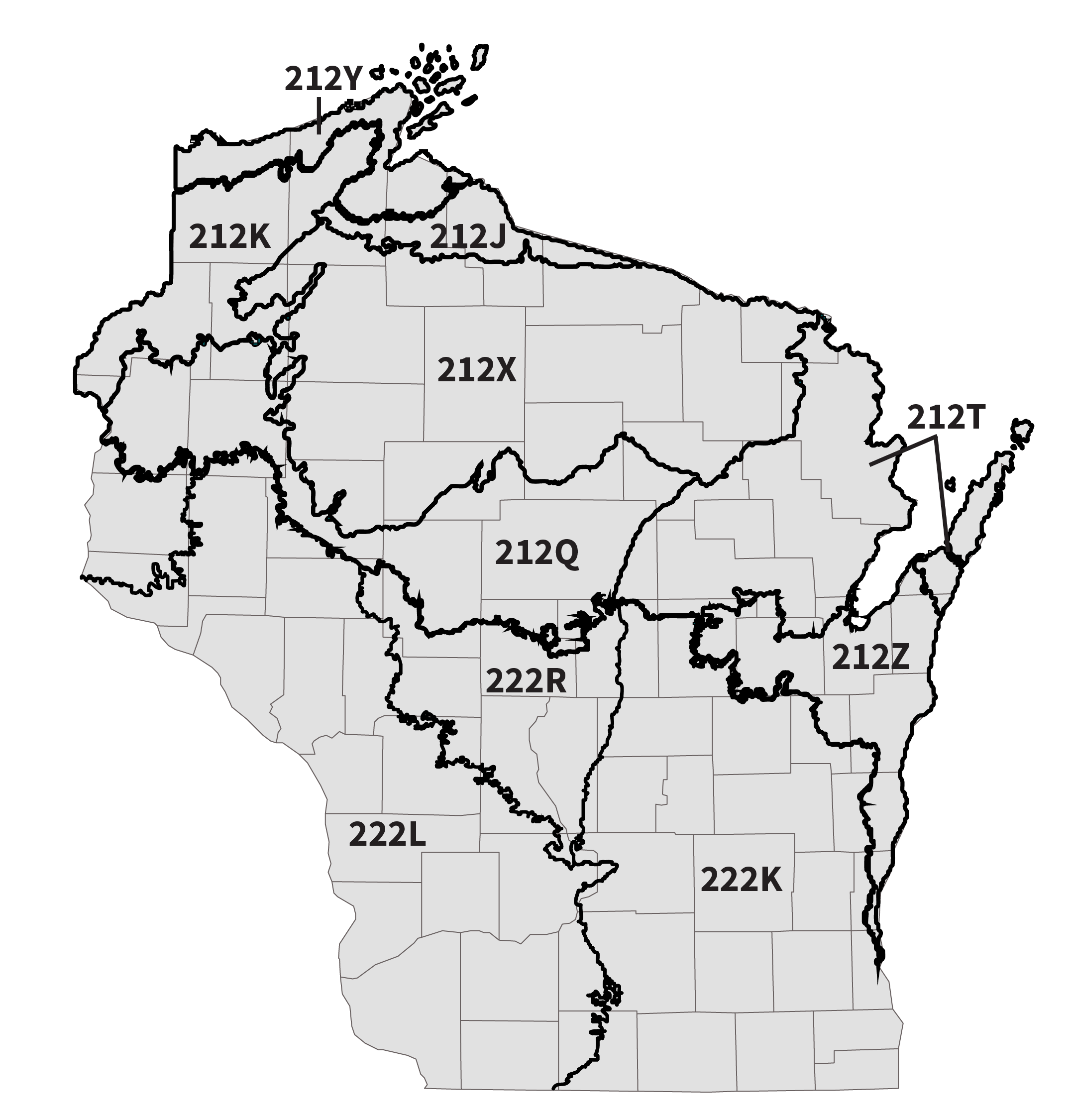 Map of Wisconsin Ecological Sections.
