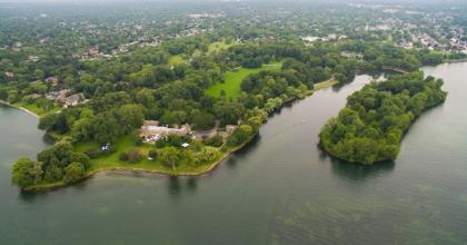 Ford Cove aerial view (provided by Edsel and Eleanor Ford House)