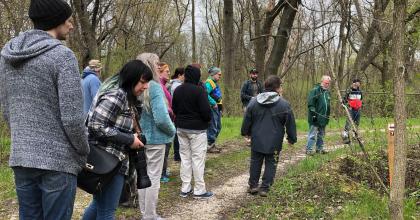 Students on a field tour.