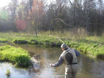 Fly fishing in central Wisconsin. Photo credit: Brian Tesch