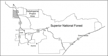 Vicinity map for the Kabetogama project. 