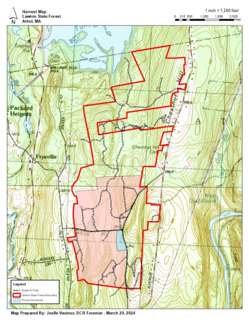 Map of the boundary of Lawton State Forest