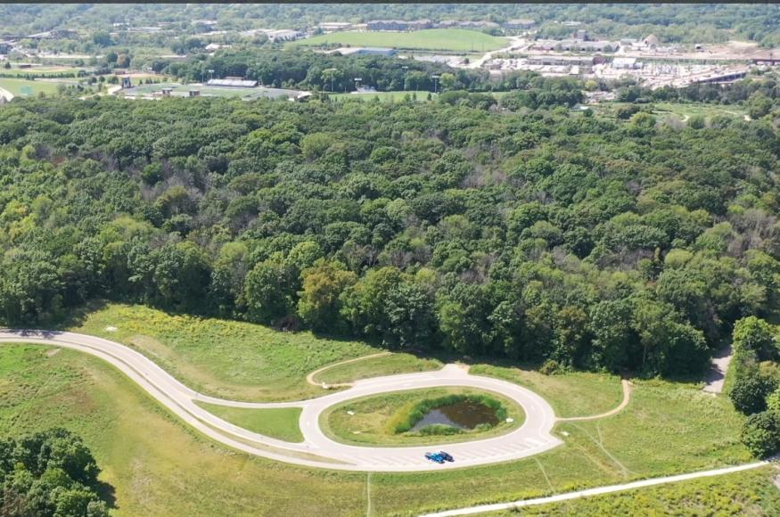 Aerial map of landscape with project area