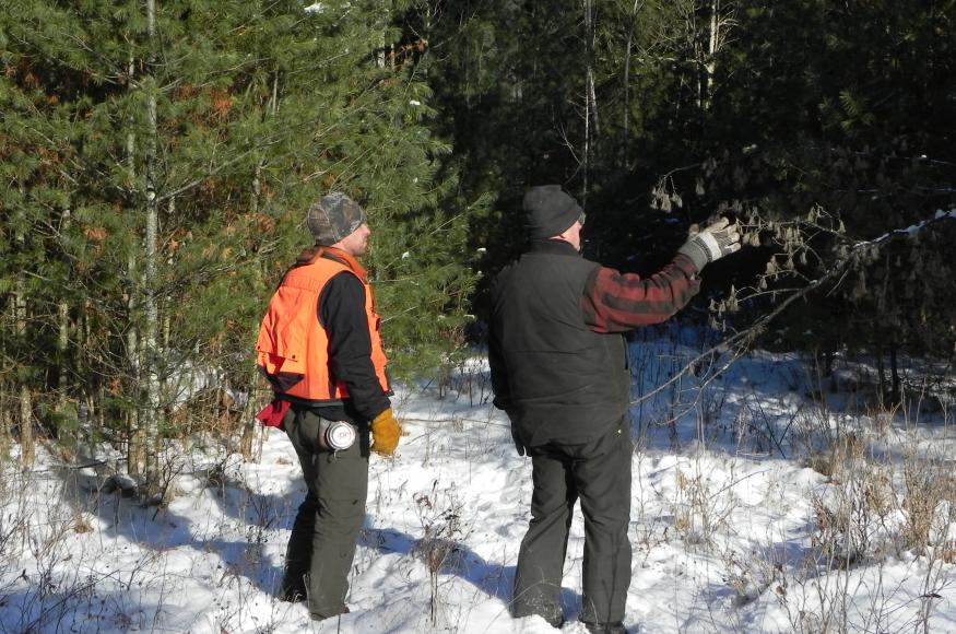 Rexx Janowiak (Green Timber) and Warren taking a walk around the property in December 2013. 