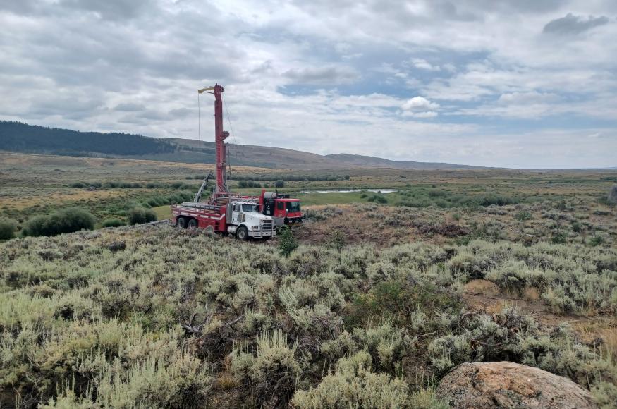 Soda Lake wetlands well construction.