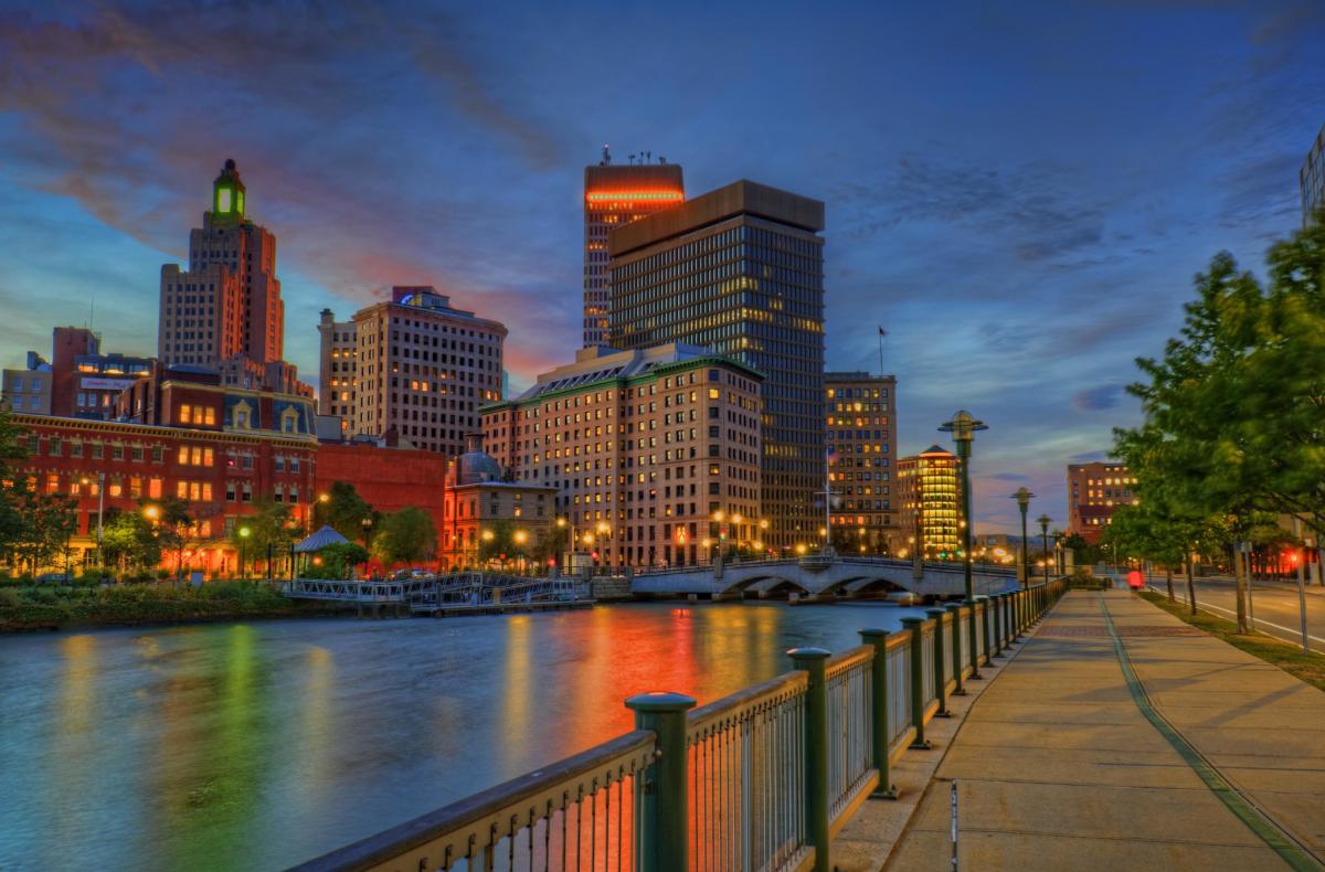 Providence, Rhode Island at Sunset.